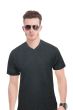 Honour Black V-Neck Solid T-Shirt