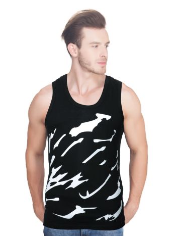 Men's Forest Printed Crew Neck Vest