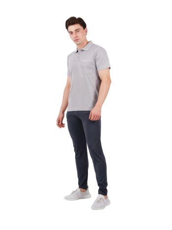 Men Solid Polo Collar Pure Cotton T-shirt